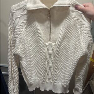 Women's Cream Cable Knit Sweater